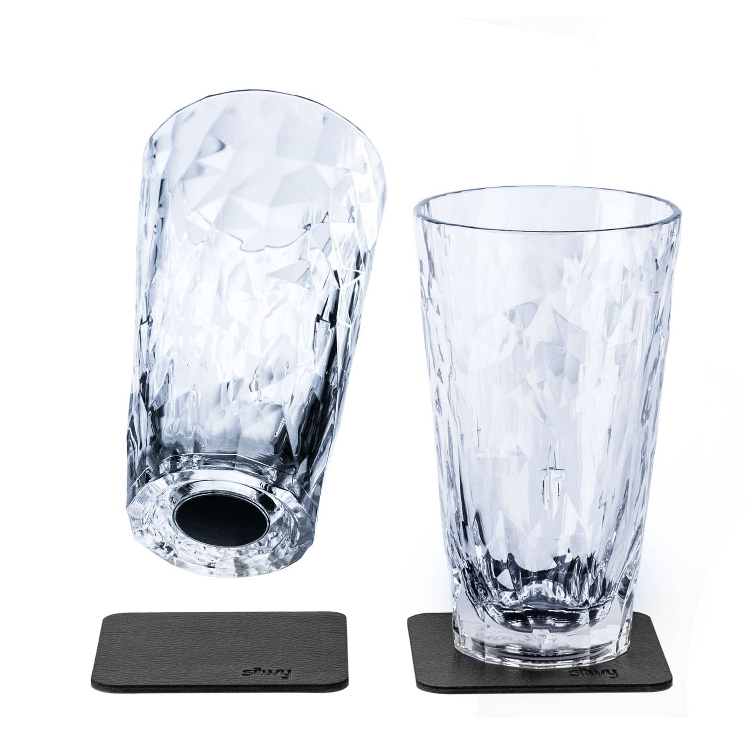 SILWY Magnet Kunststoffglaeser LONGDRINK -2er Set- Hightech KO-LD-C-2