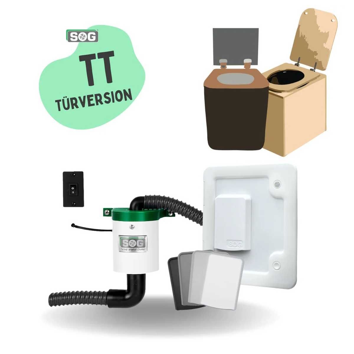 SOG Toiletten Entlueftung Tuervariante Typ TT fuer Trenntoiletten Weiss 414 011 0