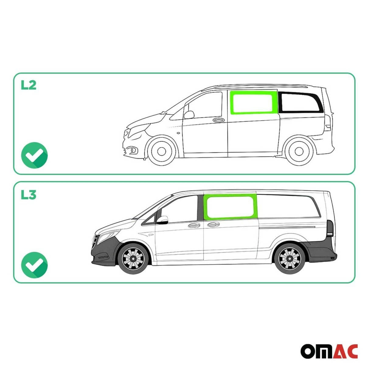 OMAC Seitenfenster Seitenscheibe MB Vito W447 L2/L3 ab Bj. 2014 Schiebetür Links OMAC Seitenfenster Seitenscheibe MB Vito W447 L2-L3 ab Bj. 2014 Schiebetuer Links - 4733405-1FSFL