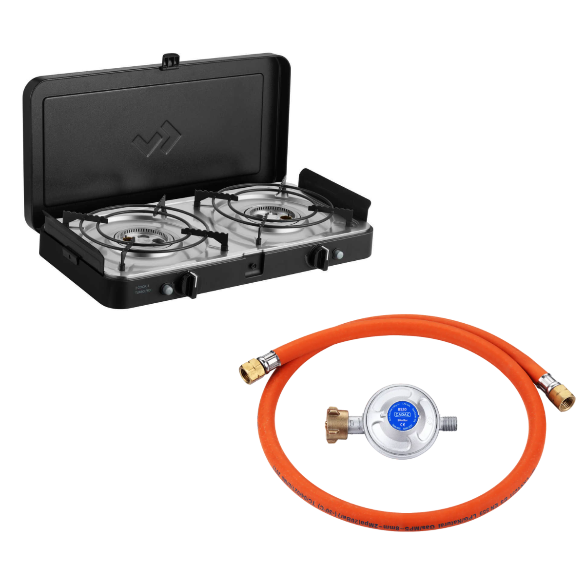 CADAC 2 Cook 3 Turbo FFD Stove 50mbar inkl. Universalregler 50 mbar - 203F2C-10-DE 8520