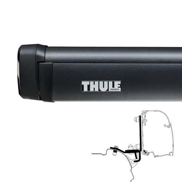 Markise THULE Omnistor 4200 Gehaeuse anthrazit 260 cm inkl- Adapter VW T5 T6 Brandrup Top Rail Thule Art-Nr. 302820-301952