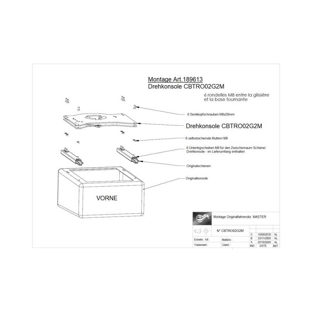 SCOPEMA Drehkonsole Renault Master-Opel Movano-Nissan Interstar Bj. 1998-2009 Fahrerseite - CBTRO02G2M