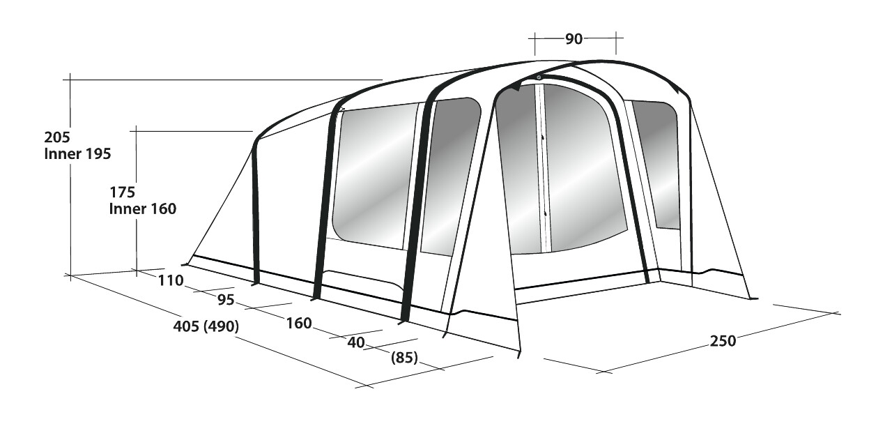 OUTWELL Zelt Elmdale 3PA 250x490cm - OASE OUTDOORS APS 111323