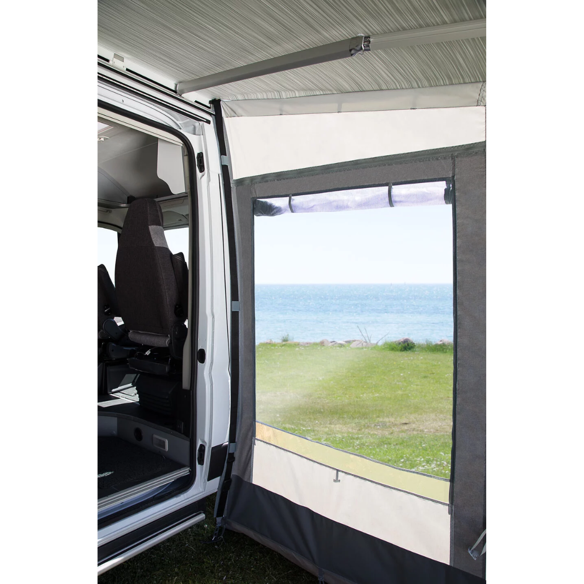 DWT Markisenzelt IT´S HOLIDAY Seitenwand Hoehe M -220-240 cm- fuer Wandmarkise - 165012400