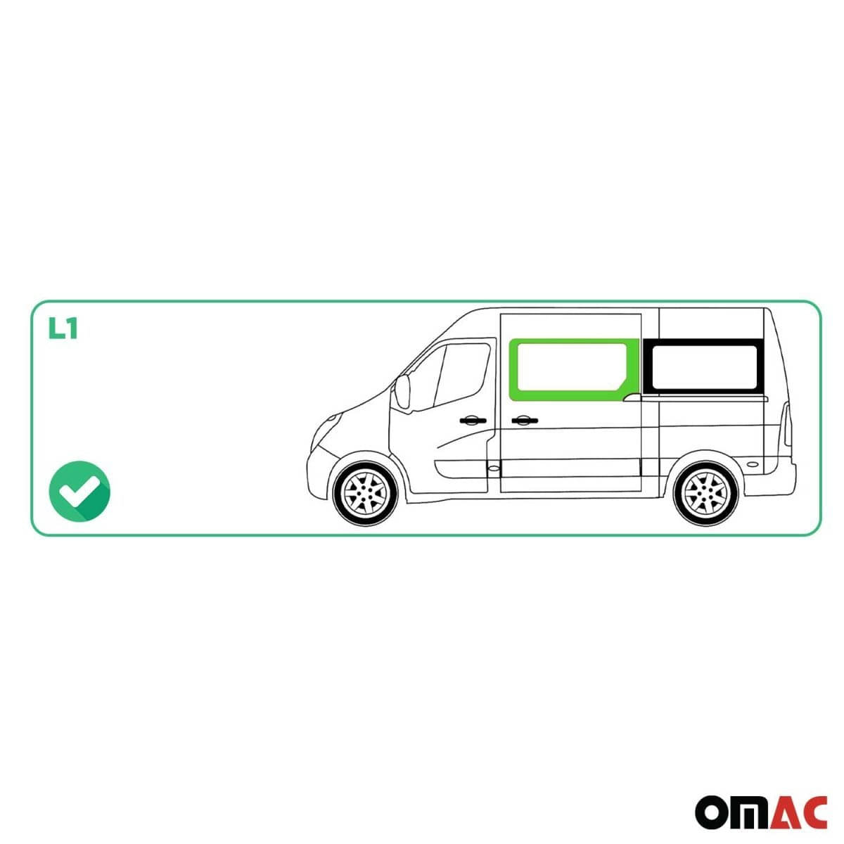 OMAC Seitenfenster Seitenscheibe Opel Movano L1 Bj. 2010–2021 Schiebetuer Links - 6125405-1FSDFL