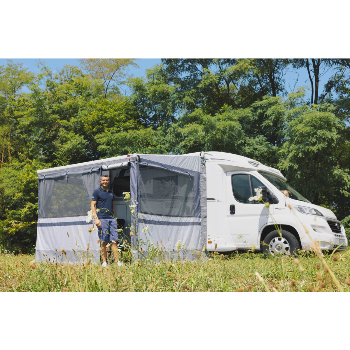 FIAMMA Privacy Room Light F80 425 cm Caravan Anbauhoehe 245 – 280 cm Komplettset - 08837B01- 08766E01-