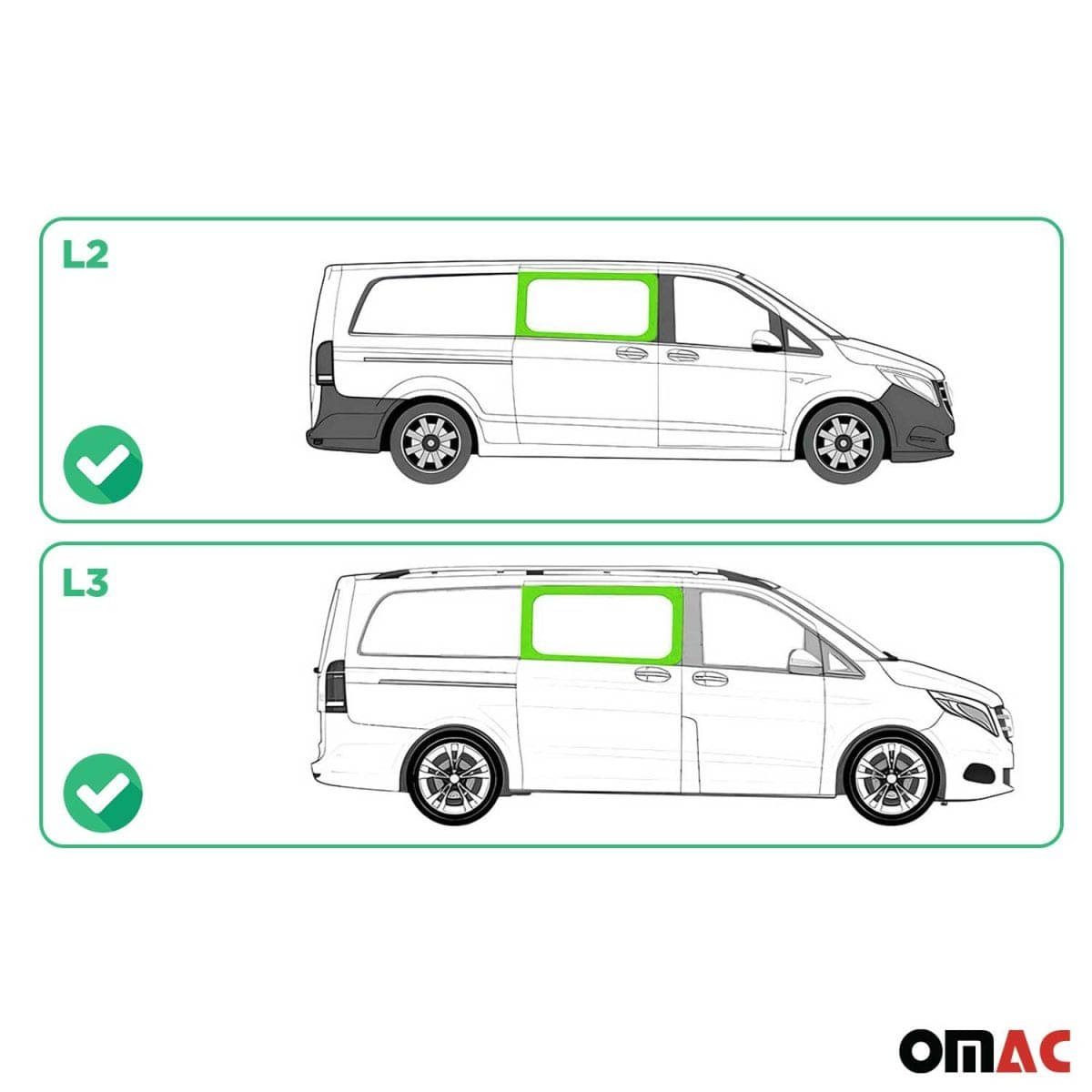 OMAC Seitenfenster Seitenscheibe MB Vito W447 L2/L3 ab Bj. 2014 Schiebetür Rechts OMAC Seitenfenster Seitenscheibe MB Vito W447 L2-L3 ab Bj. 2014 Schiebetuer Rechts - 4733405-1FSFR