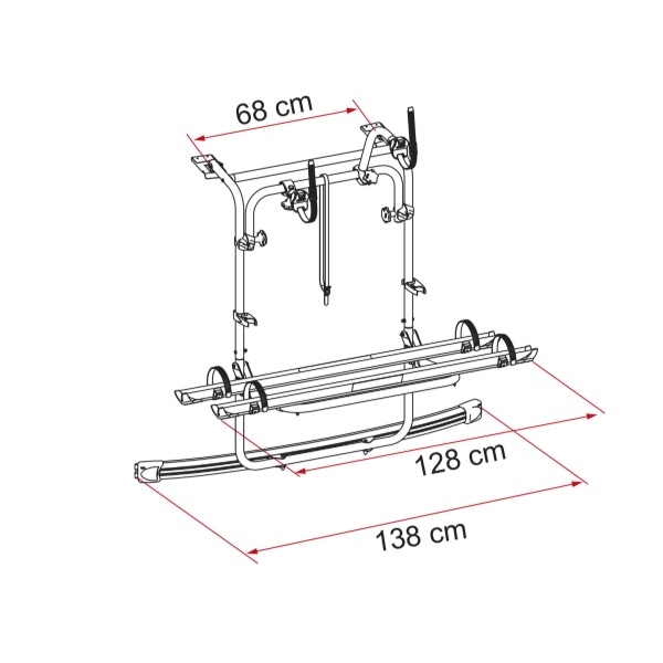 Fahrradtraeger FIAMMA Carry Bike VW Caddy 2016-2020 fuer 2 Standard-Fahrraeder