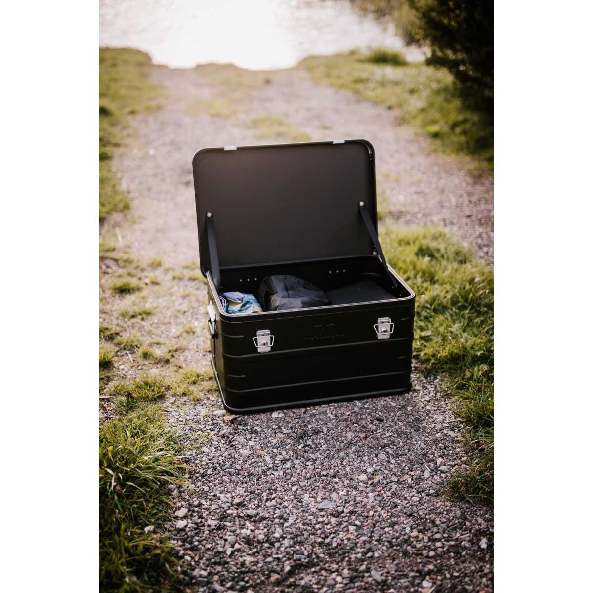 VICKYWOOD Transportbox 50L mit Schloss schwarz - VW-TBX-02-BK