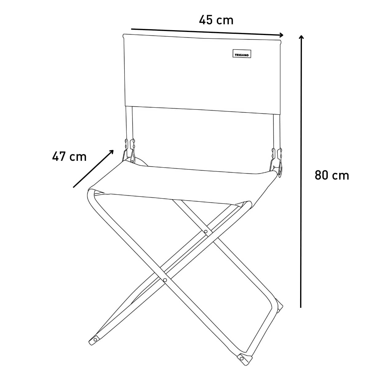 TRIGANO Faltstuhl mit Rueckenlehne- Grau - M-M041Y36