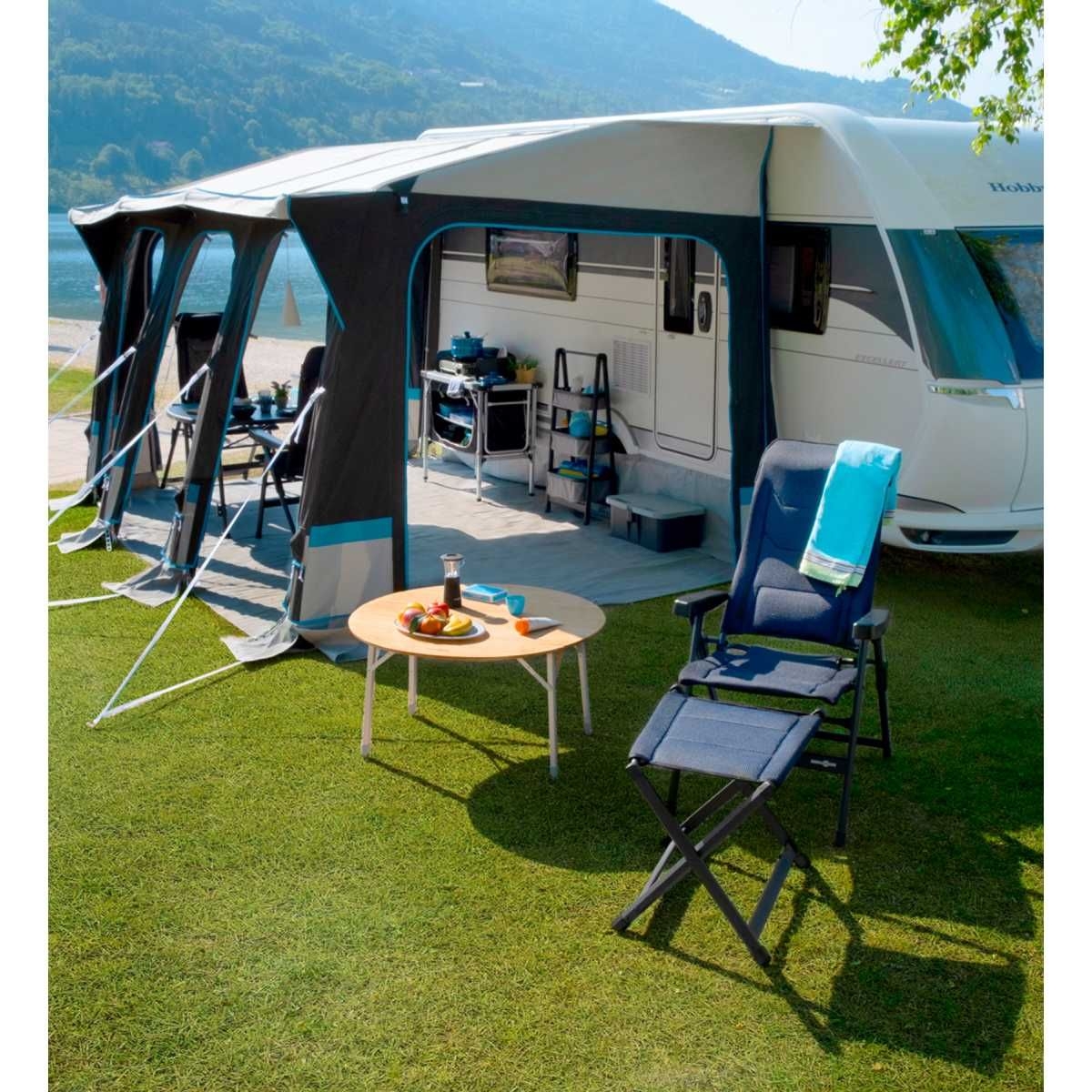 BRUNNER Campingstuhl REBEL 3D Pro - Large Dunkelblau mit freistehenden Beinauflagen 4er-Set - 0404002N-C51L 0404004N.C51