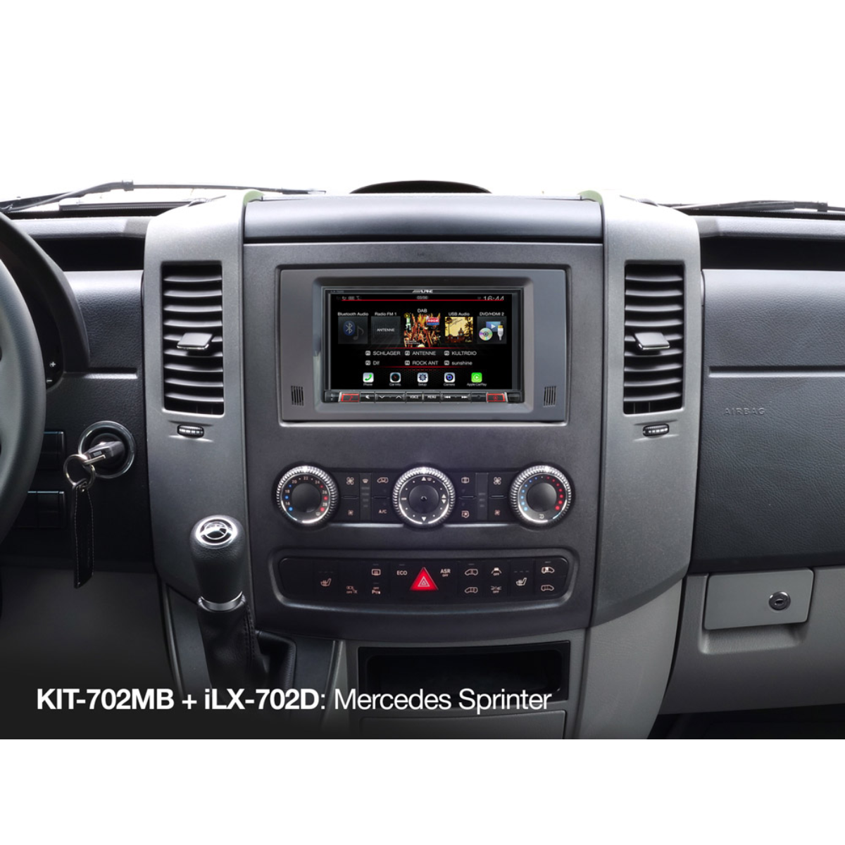 ALPINE 2-DIN Einbaukit MB Sprinter Bj- 2006-2018 - MB Vito-Viano Bj. 2006-2014 KIT-702MB - KIT-702MB