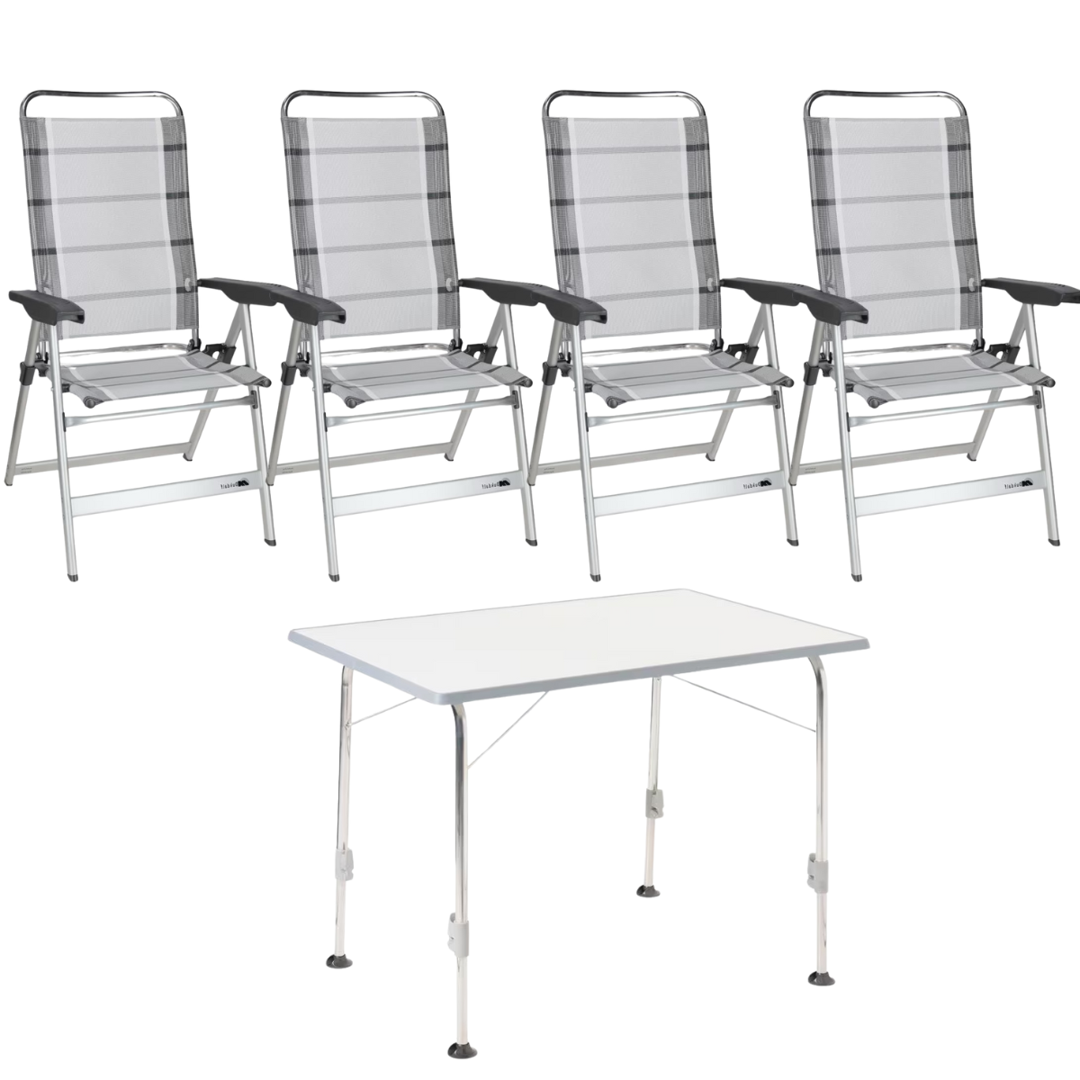 DUKDALF Stuhl Dynamic silber anthrazit 4er-Set - Tisch STABILIC III 115x70 cm hellgrau - 41-00-0649-4 40-24-1157.0