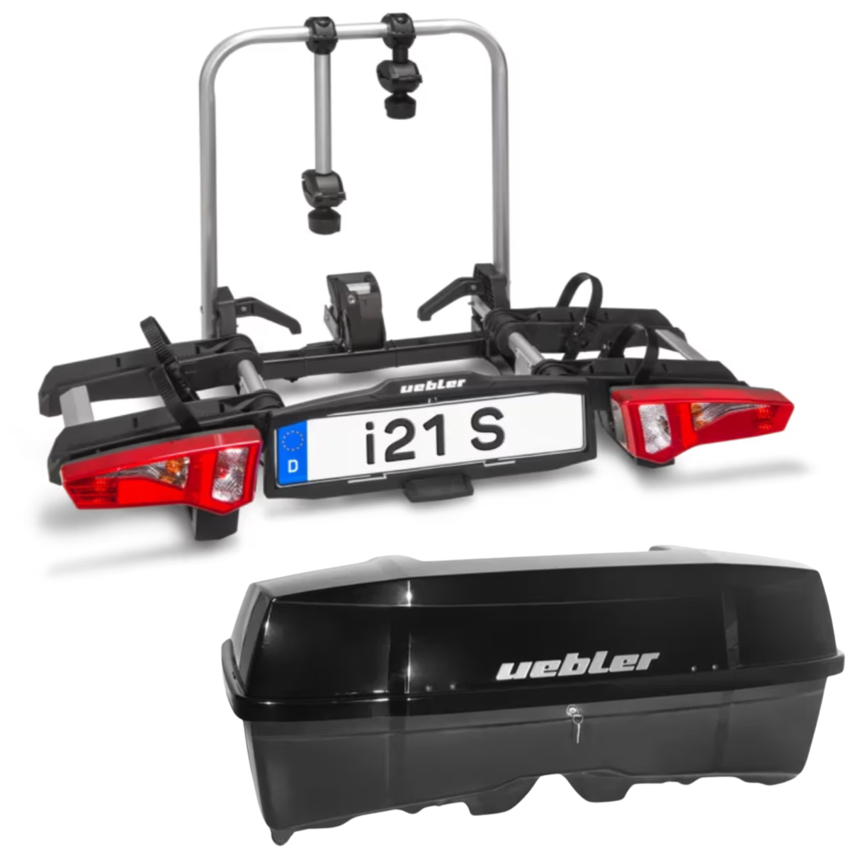 Set UEBLER i21 S Fahrradtraeger 2 Raeder faltbar inkl. Heckbox - 18100 25080