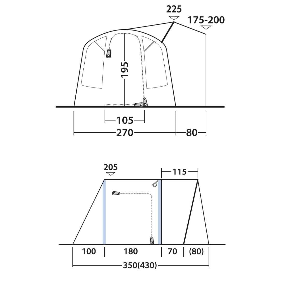 Outwell aufblasbares Busvorzelt Talladega Air inkl. Teppich und Unterlage - 111503