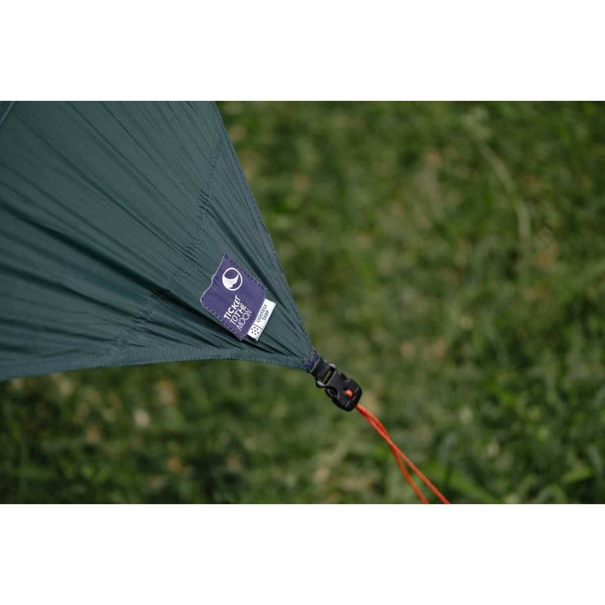 TICKET TO THE MOON Lightest Tarp Sil-Nylon Ultralight Hammock Tarp Forest Green - TMLTARP
