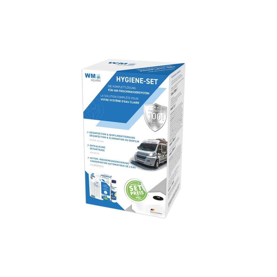 WM AQUATEC Desinfektion Reiniger Hygiene Trio bis 100 Liter Tankgroessen inkl. SILBERNETZ FLEX - HGT-80