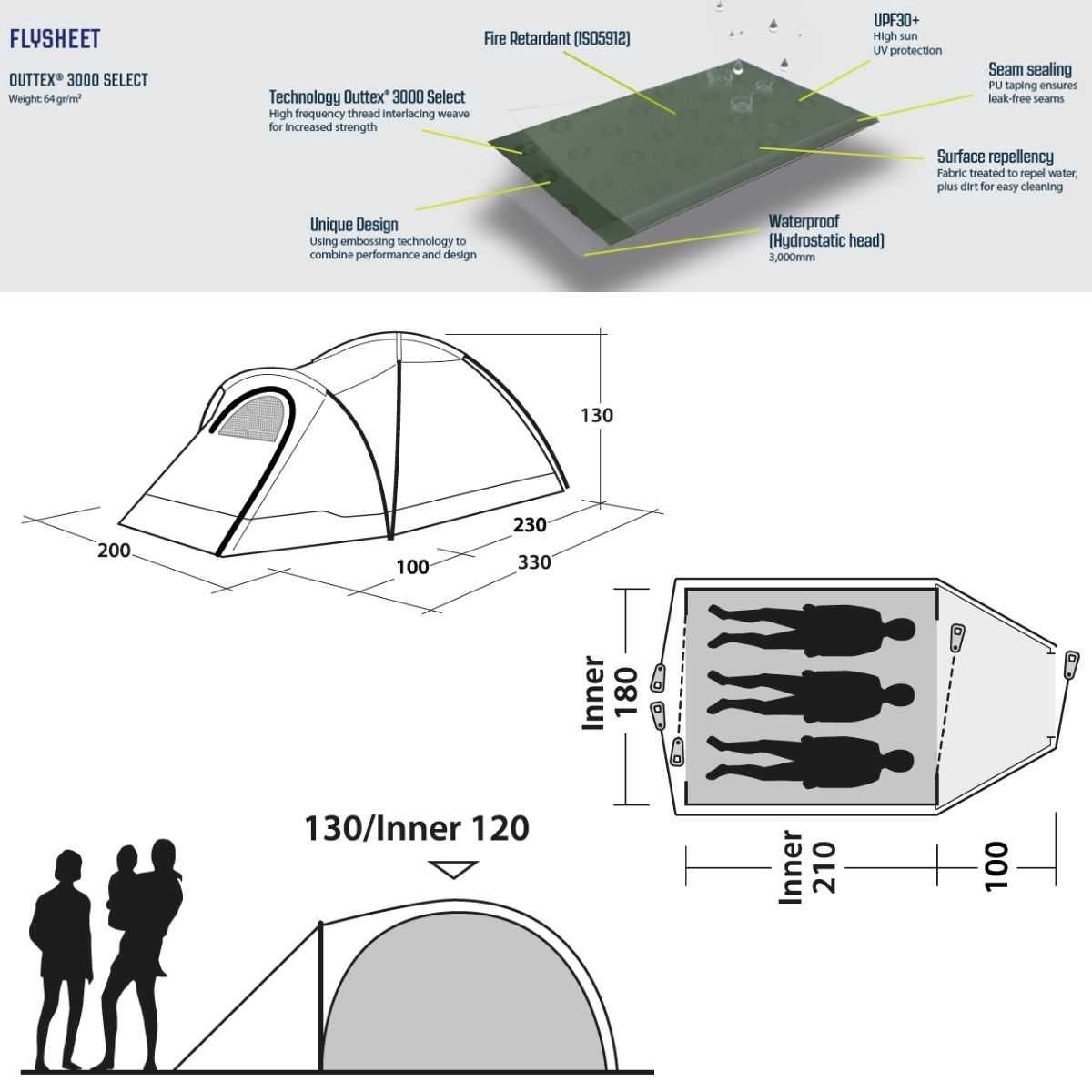 Outwell Campingzelt Cloud 3 - 111479