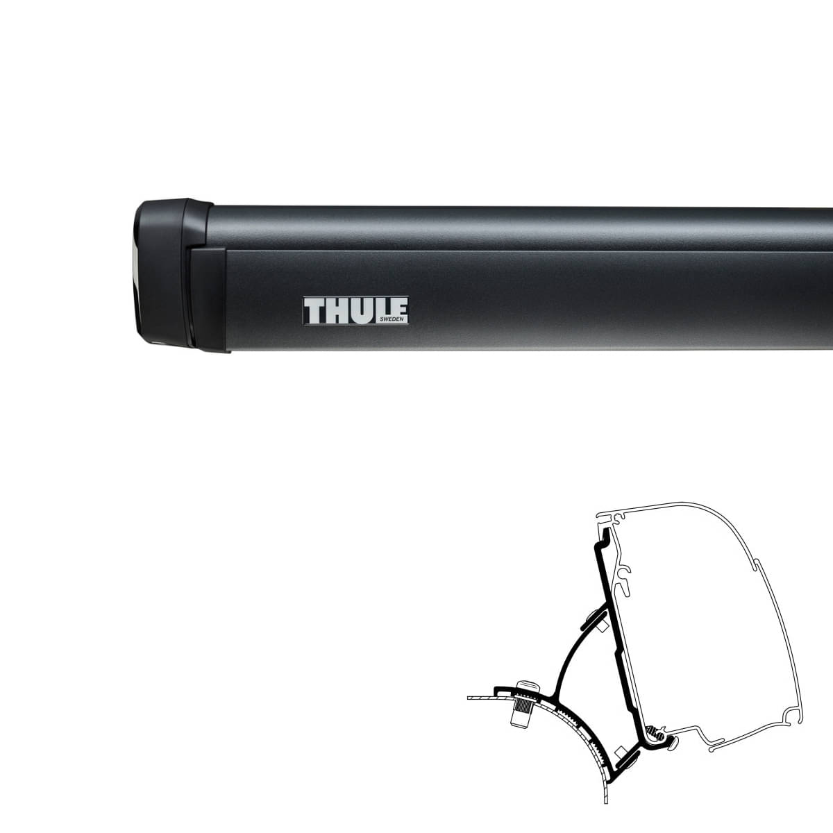 THULE Omnistor Markise 4200 Gehaeuse anthrazit Tuch Mystic grau 300 cm - 302822