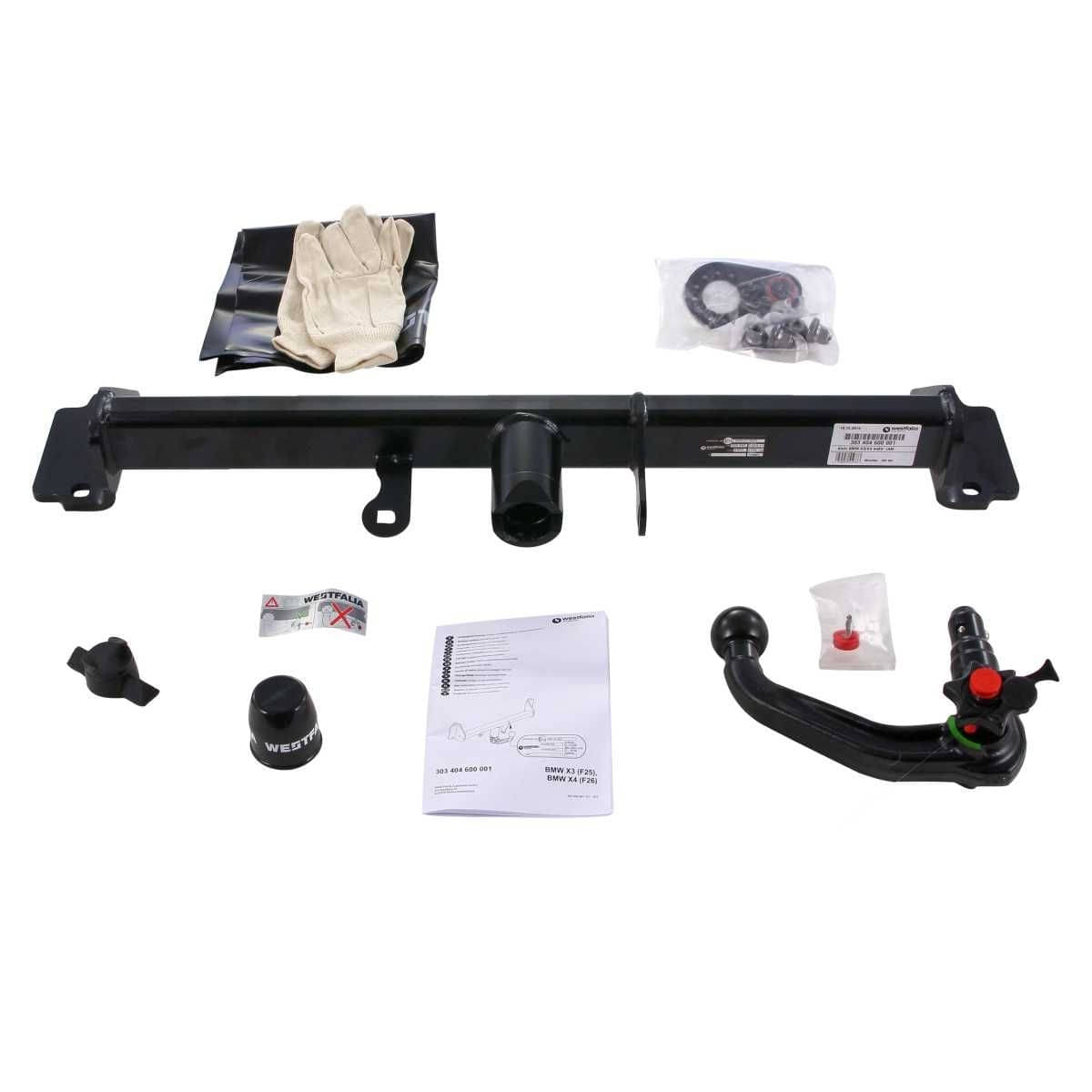 Westfalia Abnehmbare Anhaengerkupplung fuer BMW X3 -F25- -BJ 11-2010-09-2014- - im Set mit 13-pol. fahrzeugspezifischem Elektrosatz - 303340900113