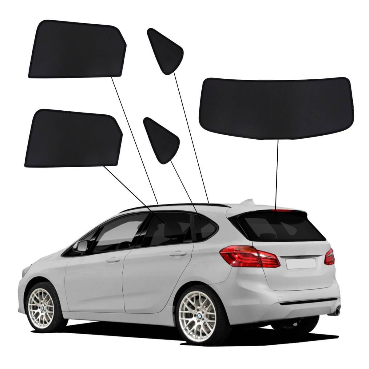 WINDESA SunClip Sonnenschutz - Sichtschutz BMW 2er Active Tourer Bj. 2014-2021 Set ABC - sun-10473abc