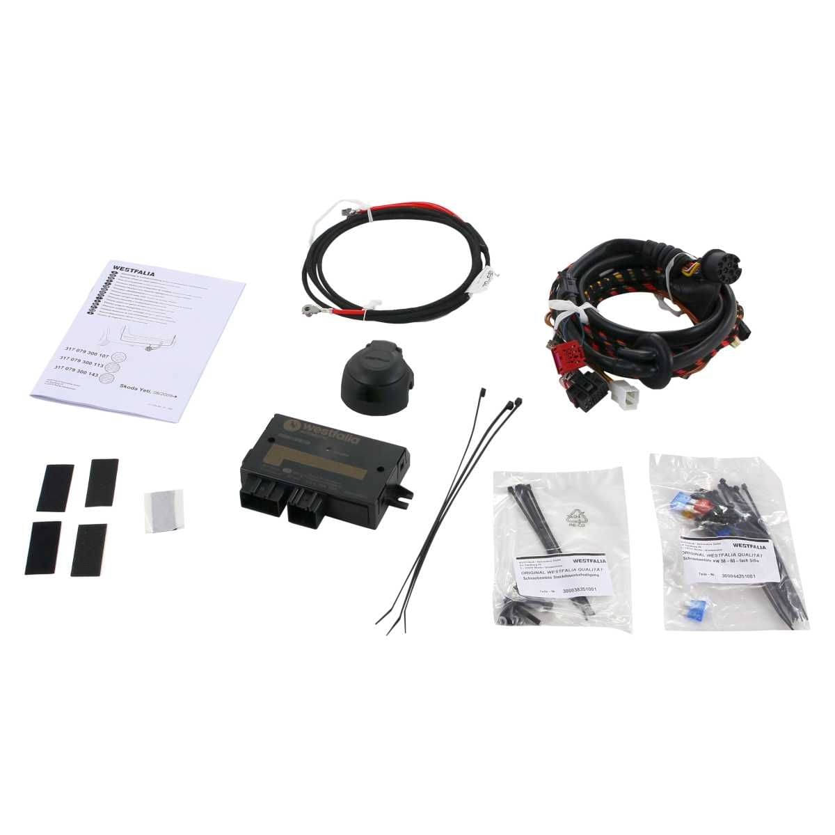 Westfalia Abnehmbare Anhaengerkupplung fuer Skoda Yeti -BJ 08-2009-12-2017- - im Set mit 13-pol. fahrzeugspezifischem Elektrosatz - 317105900113