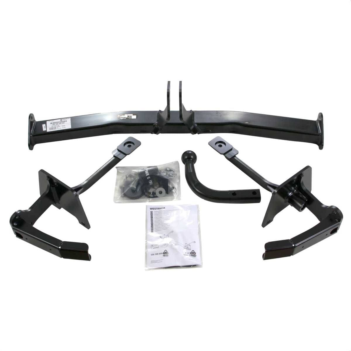 Westfalia Starre Anhaengerkupplung fuer Opel Combo -BJ 02-2012-08-2018- Fiat Doblo -inkl Cargo- -ab BJ 02-2010-06-2022- - im Set mit 13-pol. fahrzeugspezifischem Elektrosatz - 306368900113