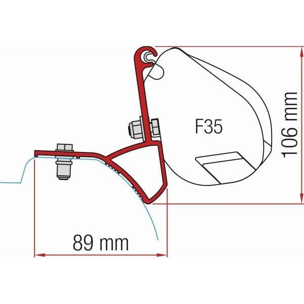 FIAMMA Adapter Kit Renault Trafic Opel Vivaro ab Modelljahr 2014 fuer Markise F35 98655Z020