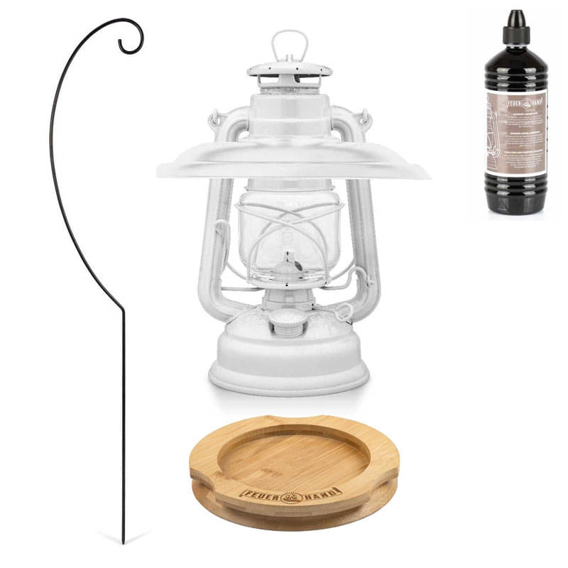 FEUERHAND Sturmlaterne 276 Pure White Premium-Set 2.0