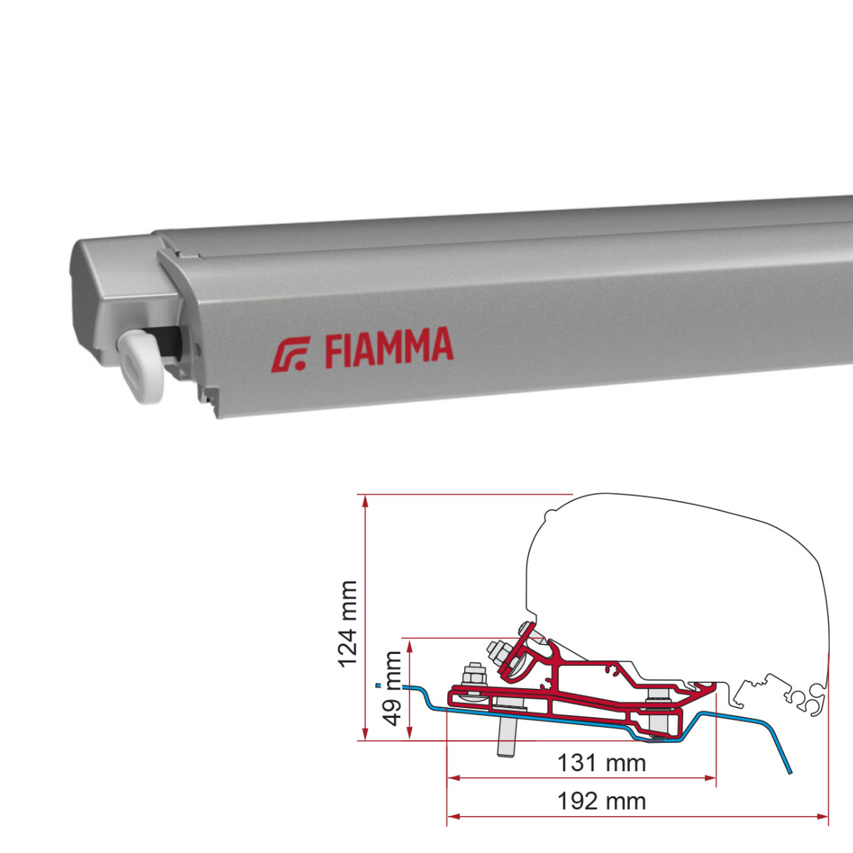 Markise FIAMMA F80 S 320 Royal grey Behuizing titanium incl. Adapterkit Ford Transit H3 L3 vanaf 2014 Markise FIAMMA F80 S 320 Royal grey Gehaeuse titanium inkl. Adapterkit Ford Transit H3 L3 ab 2014 - 07832B01R 98655Z145