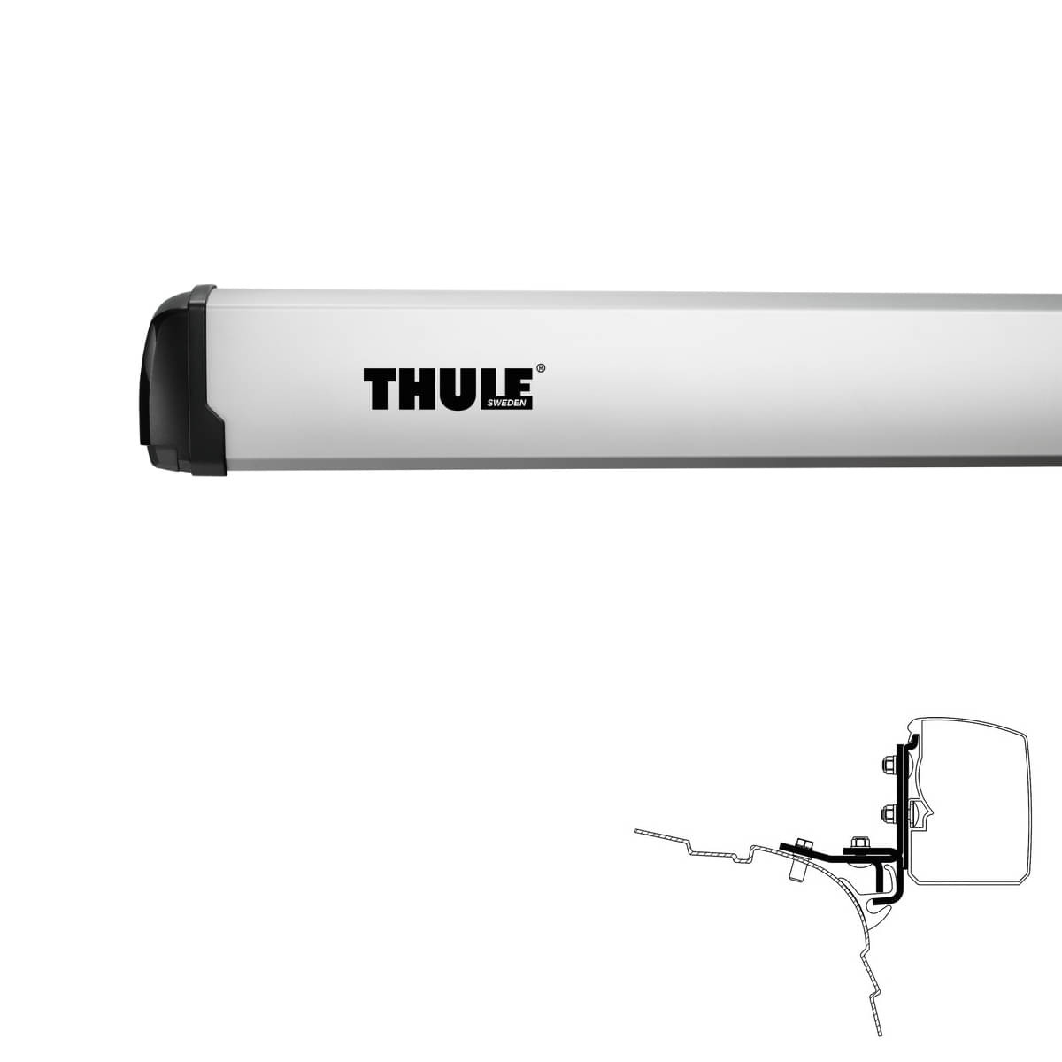 THULE Omnistor Markise 3200 300 cm Gehaeuse eloxiert Tuch Mystic-Grau - 302498