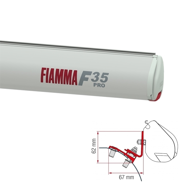 Markise FIAMMA F35 Pro Royal grey 270 cm Gehaeuse titanium inkl. Adapterkit PSA Fahrzeuge ab 2016