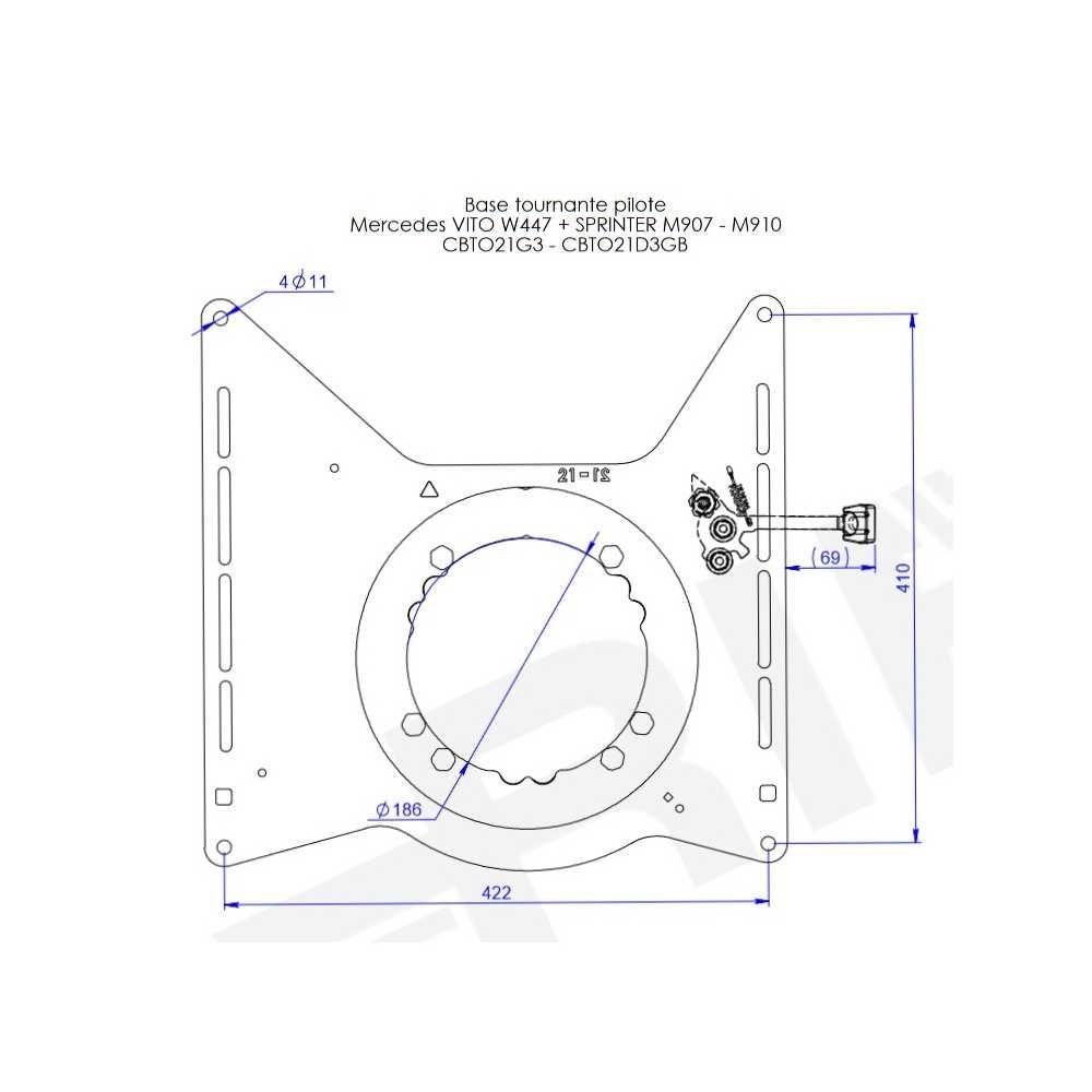 SCOPEMA Drehkonsole MB Sprinter ab Bj- 06-2018 - MB Vito-Viano ab Bj. 2015 Fahrerseite - CBTO21G3