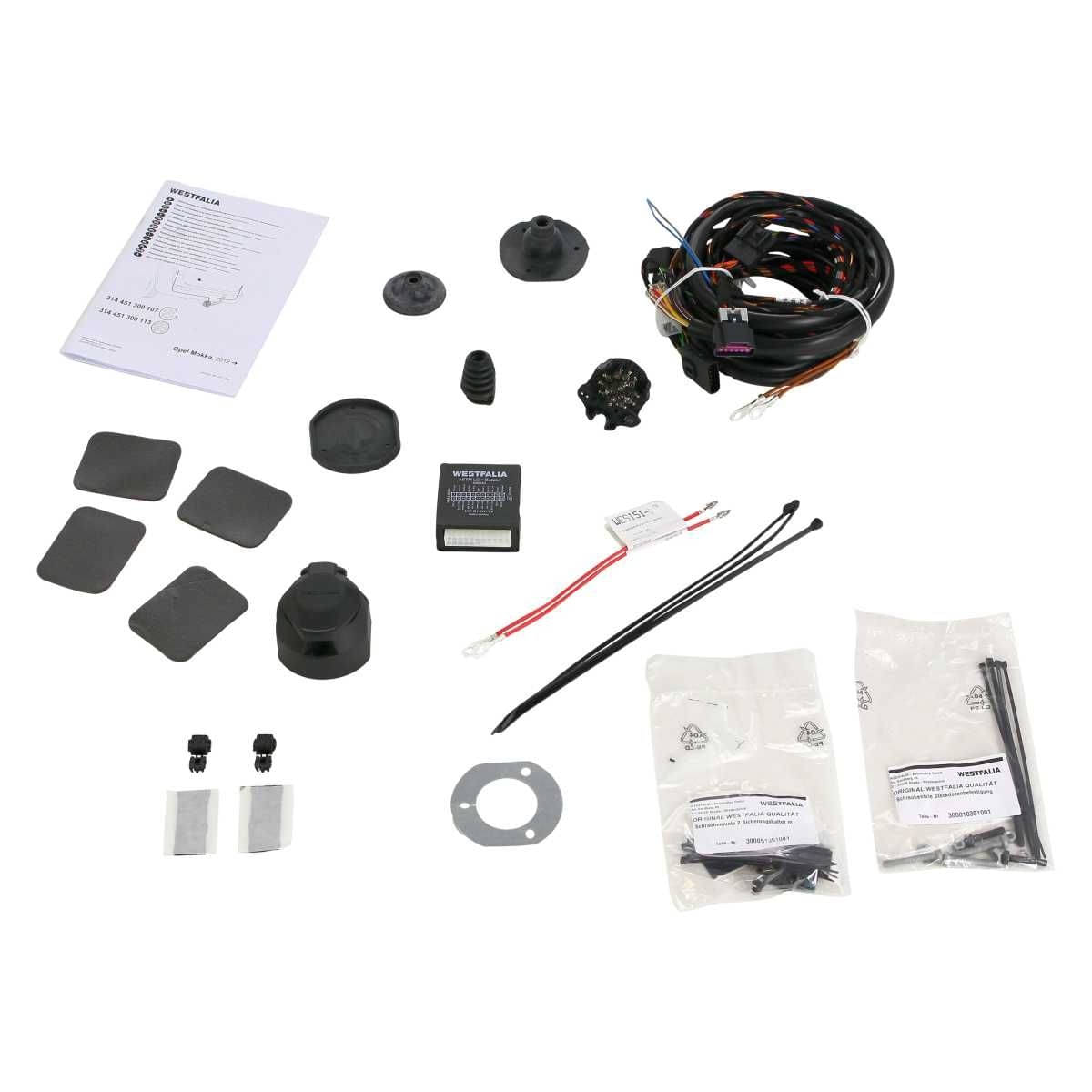 Westfalia Abnehmbare Anhaengerkupplung fuer Opel Mokka -BJ 06-2012-08-2016- - im Set mit 13-pol. fahrzeugspezifischem Elektrosatz - 314451900113