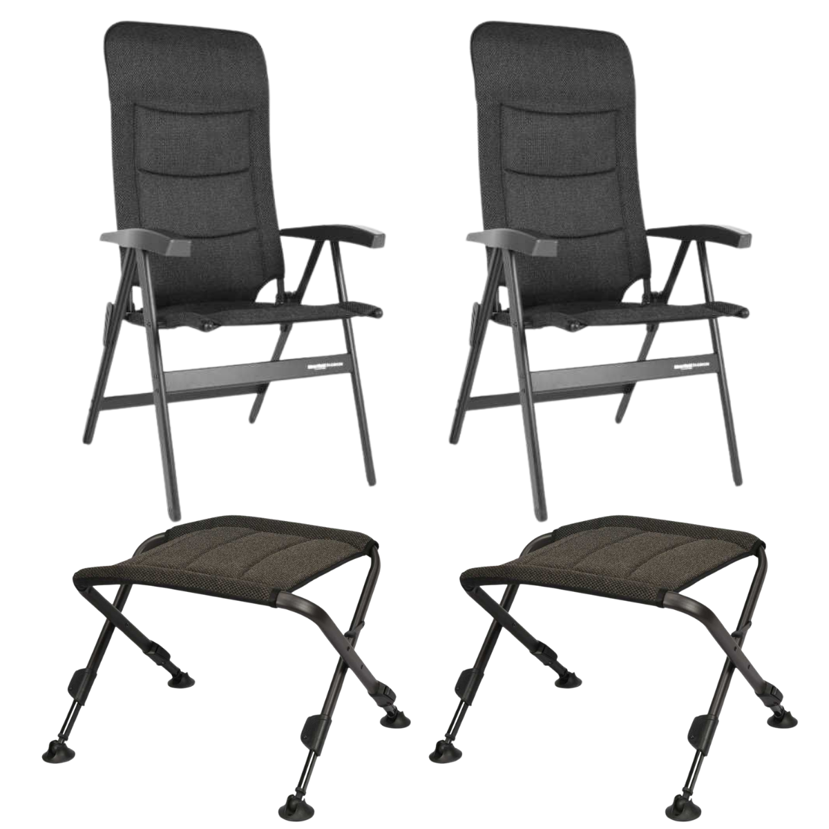 WESTFIELD Campingstuhl Noblesse brown melange - Beinauflagen OBLIGE 2er-Set - 101-101 BM 101-806 BM