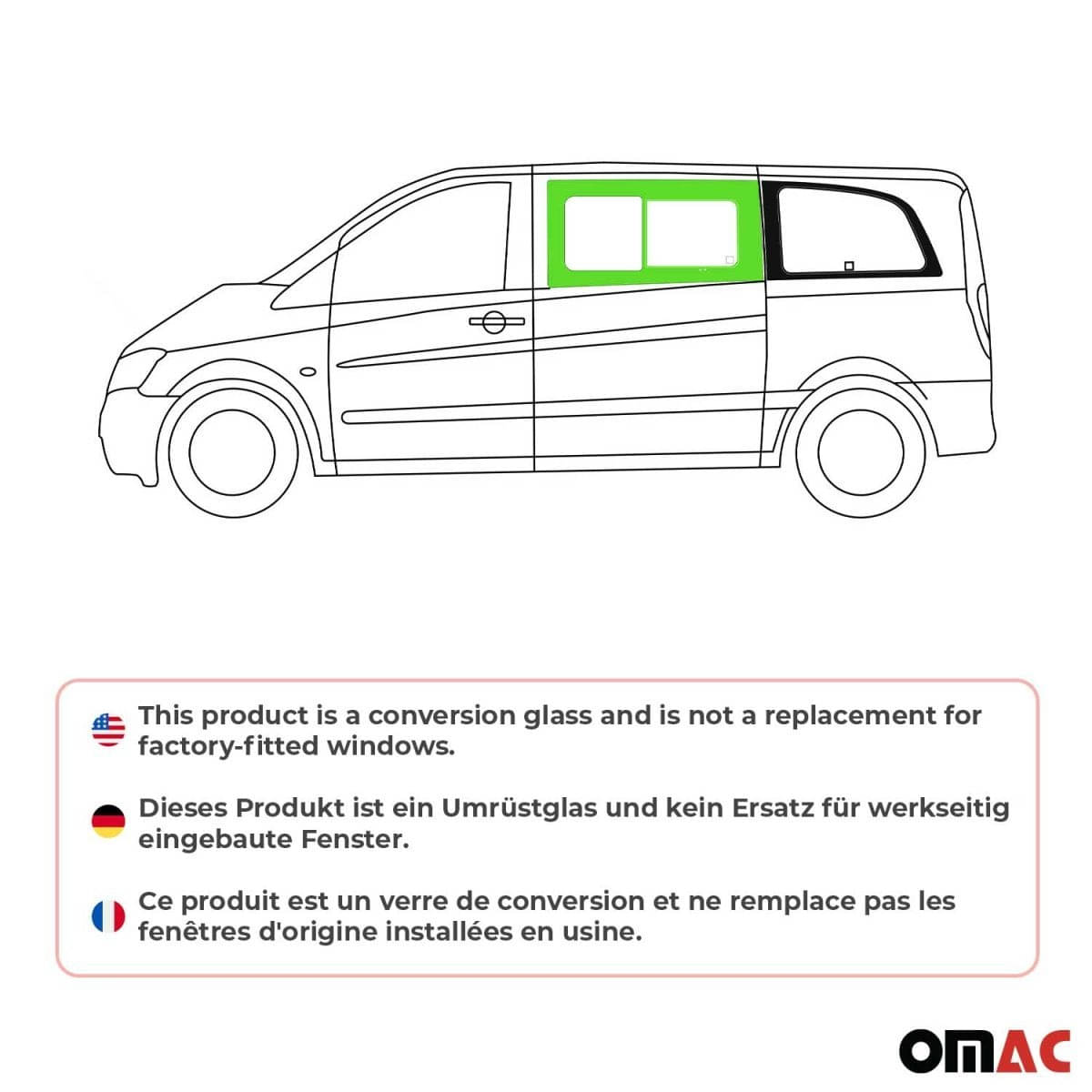 OMACSeitenfenster Schiebefenster MB Vito W639 L1/L2/L3 Bj. 2003-2014 Vorne Links OMACSeitenfenster Schiebefenster MB Vito W639 L1-L2-L3 Bj. 2003-2014 Vorne Links - 4721405-1FSSL
