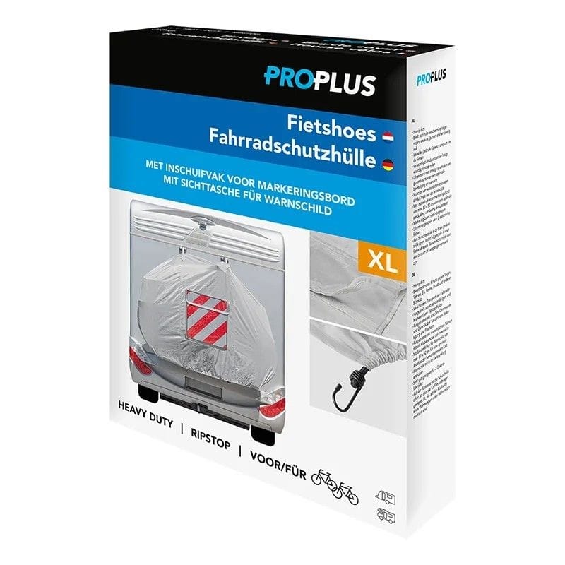 ProPlus Fahrradschutzhuelle XL Heavy Duty fuer 2 Fahrraeder -E-Bikes- mit Sichttasche fuer Warntafel- Ripstop 330286V02