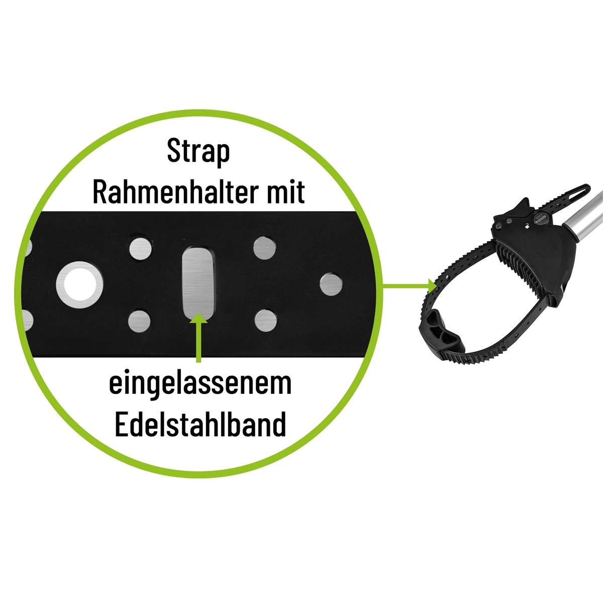 EUFAB Rahmenhalter Verstellbarer Strap-Halter 27cm fuer 2. Fahrrad 11247