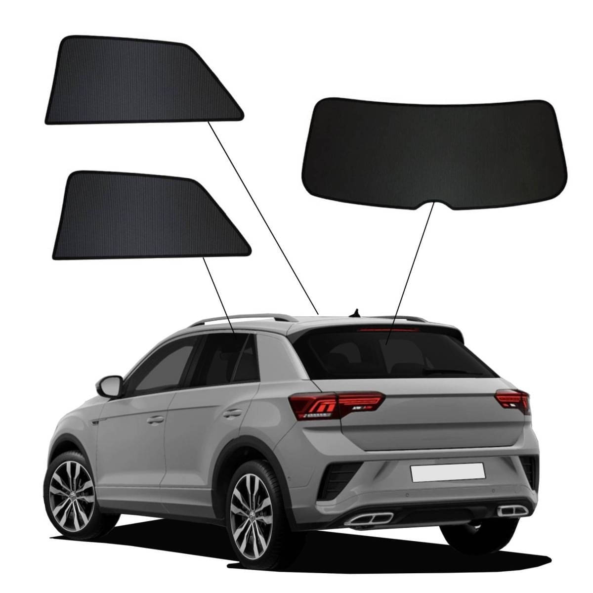 WINDESA SunClip Sonnenschutz - Sichtschutz VW T-Roc Bj. 2017-2025 Set AC - sun-10331ac