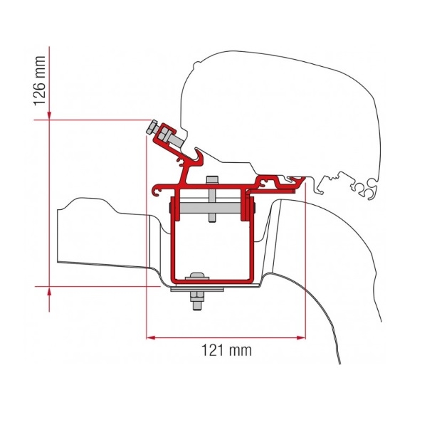 FIAMMA Adapter Kit VW Crafter MAN L3 H3 ab Modelljahr 2017 fuer Markise F80 98655Z043