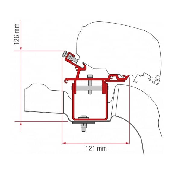 FIAMMA Adapter Kit VW Crafter MAN L3 H3 ab Modelljahr 2017 fuer Markise F80 98655Z043