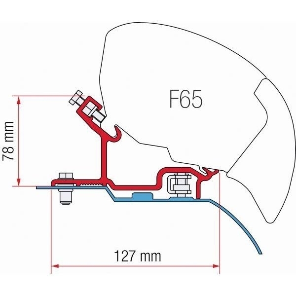 Markise FIAMMA F80 S 370 Royal grey Gehaeuse weiss inkl. Adapter Fiat Ducato Citroen Jumper H3 L3