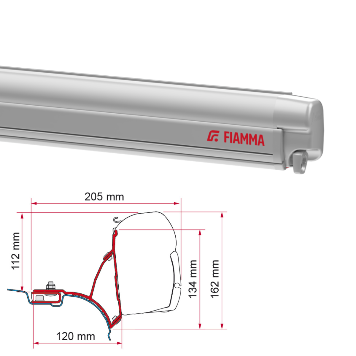 Markise FIAMMA F45 S 260 Royal grey Gehaeuse titanium inkl. Adapterkit T5 T6 Multivan Transporter - 06290H01R 98655-647