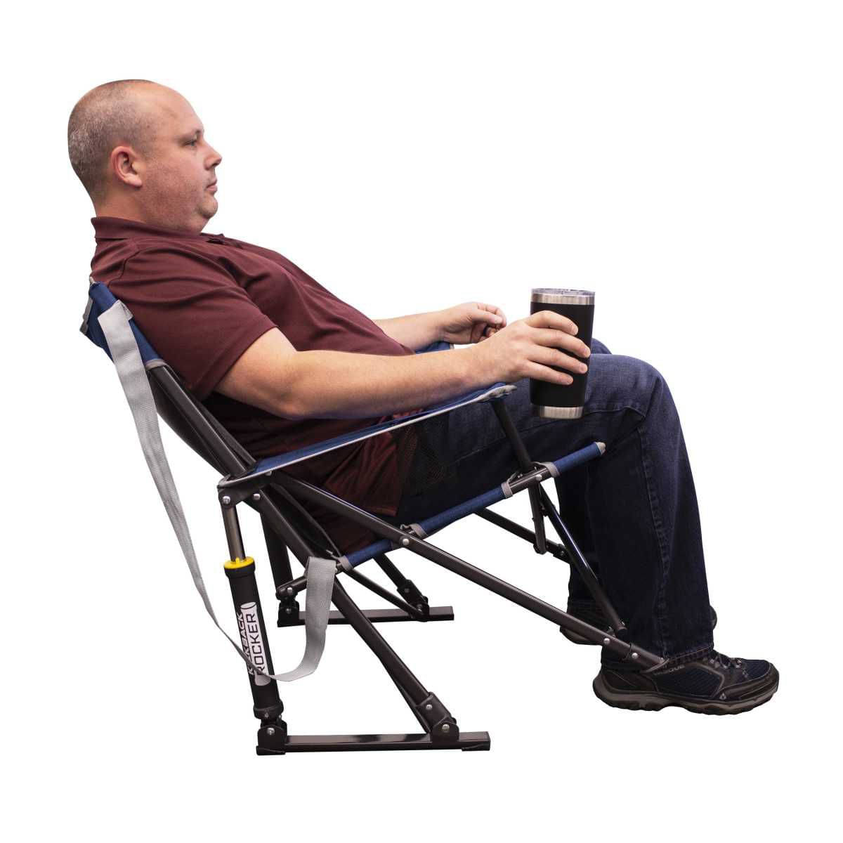 GCI faltbarer Schaukelstuhl Kickback Rocker Heathered Indigo - 410145