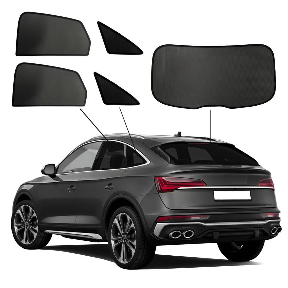 WINDESA SunClip Sonnenschutz - Sichtschutz Audi Q5 Sportback Bj. 2020-2024 Set ABC - sun-10229abc