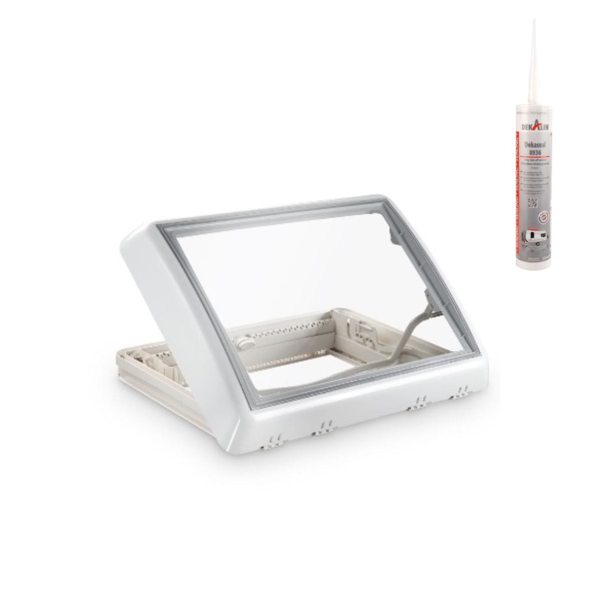 DOMETIC Midi Heki Style Buegel weiss Dachstaerke 25-29mm ohne Zwangsbelueftung - DEKAseal 8936 Dichtmasse - 9104120058