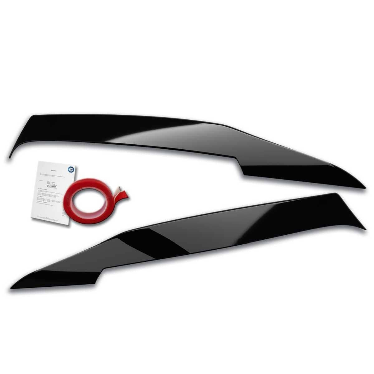 RDX Racedesign Scheinwerferblenden Boeser Blick fuer MERCEDES C-Klasse W205-S205-C205 Bj. 2014-2021 Schwarz Glaenz - RDSB166-GZD