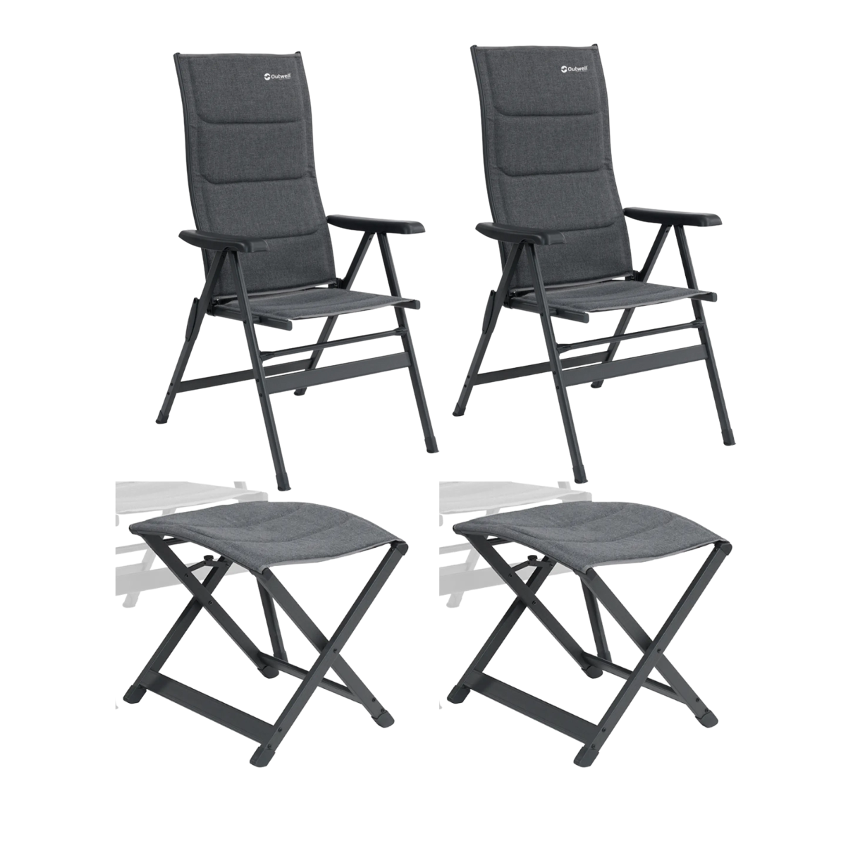 Outwell Campingstuhl Rosewood mit Beinauflage Florin 2er-Set - 410135 410134