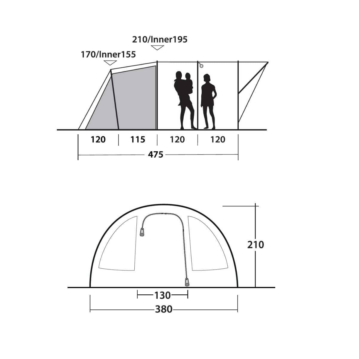Outwell Familienzelt Sky 6 inkl. Teppich und Unterlage - 111475