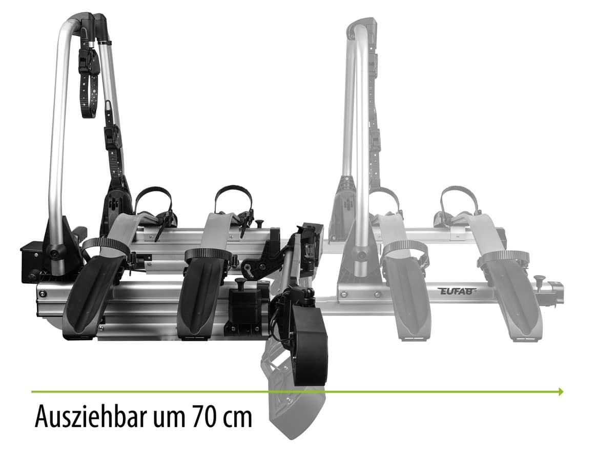 EUFAB SD260 Fahrradtraeger fuer 3 Raeder 2-1 Hecktueren inkl. Erweiterung Version 2026 - 11654 11641